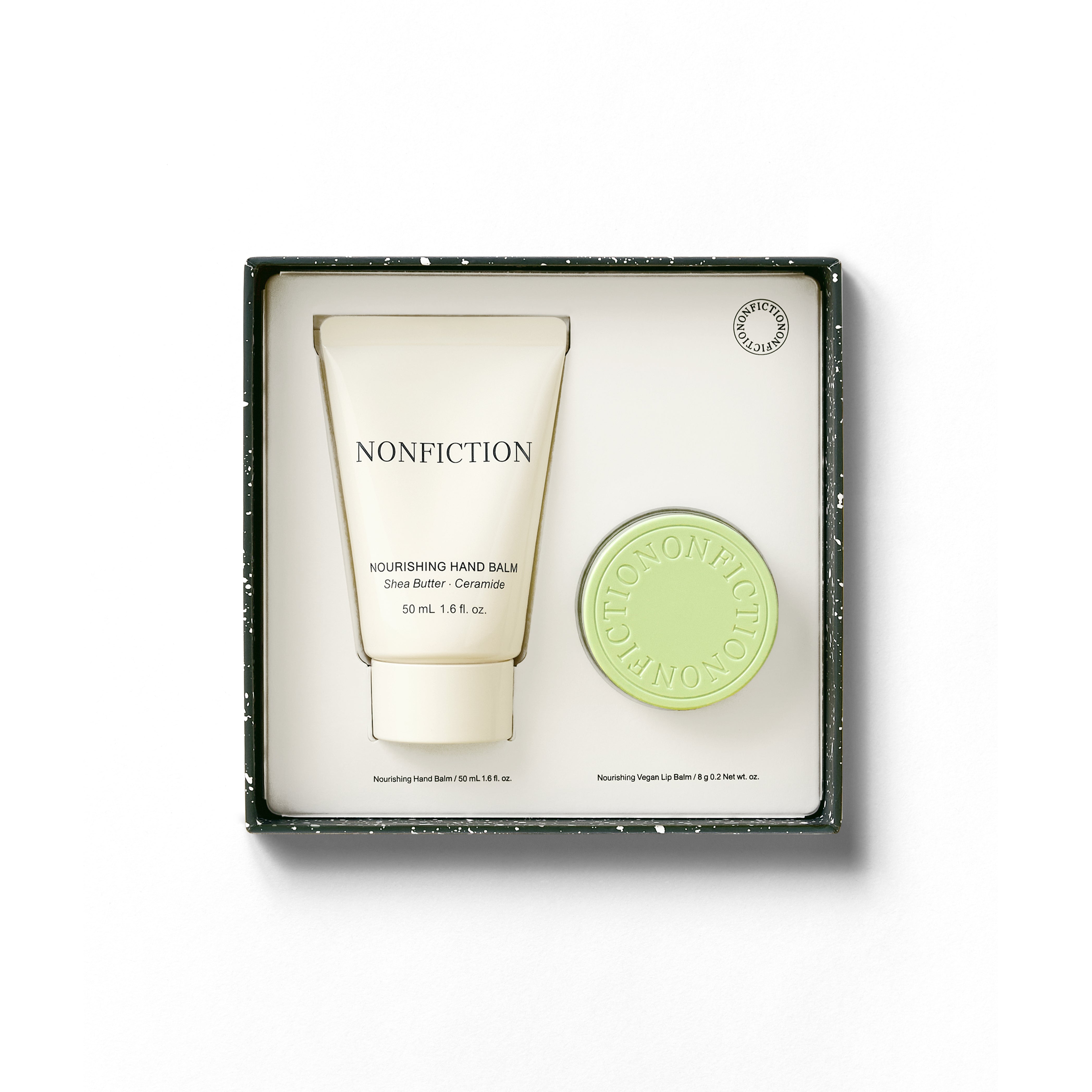 26 NEW YEAR NONFICTION Nourishing Hand Balm & Bergamot Vegan Lip Balm Set